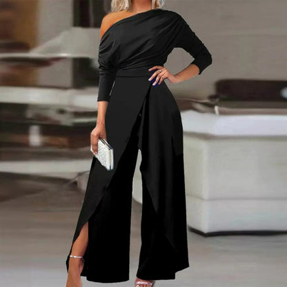 🎁New arrival 50% OFF💥Women's Elegant One-Shoulder Jumpsuit