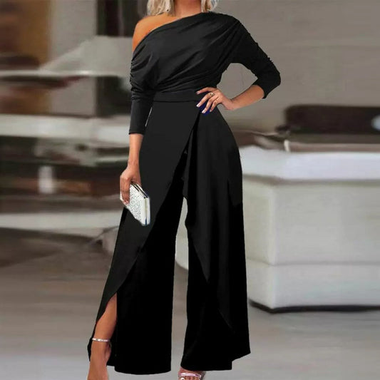 🎁New arrival 50% OFF💥Women's Elegant One-Shoulder Jumpsuit