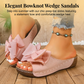 👡 50% OFF NOW! 🎀 Women's Bowknot Peep-Toe Wedge Sandals – Chic Design, Comfortable Wedge & Easy to Slip On 🌸