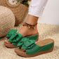 👡 50% OFF NOW! 🎀 Women's Bowknot Peep-Toe Wedge Sandals – Chic Design, Comfortable Wedge & Easy to Slip On 🌸