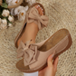 👡 50% OFF NOW! 🎀 Women's Bowknot Peep-Toe Wedge Sandals – Chic Design, Comfortable Wedge & Easy to Slip On 🌸
