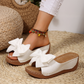 👡 50% OFF NOW! 🎀 Women's Bowknot Peep-Toe Wedge Sandals – Chic Design, Comfortable Wedge & Easy to Slip On 🌸