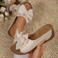 👡 50% OFF NOW! 🎀 Women's Bowknot Peep-Toe Wedge Sandals – Chic Design, Comfortable Wedge & Easy to Slip On 🌸