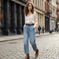 🎁2026 New Arrivals 50% OFF💥Women's High Waisted Cropped Barrel Jeans
