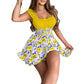 Summer Floral Print Smocked Waist Mini Dress