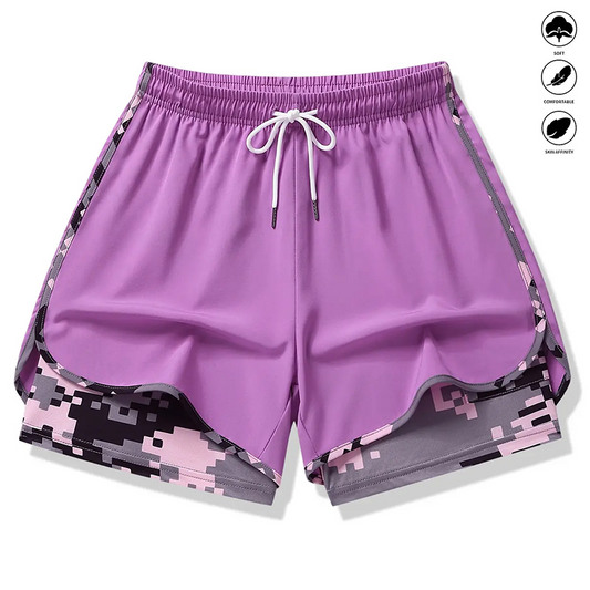 🩳 50% OFF NOW! ✨ 2-in-1 Athletic Shorts – Breathable Fabric, Camo Liner & Side Pockets for Women 🏃‍♀️
