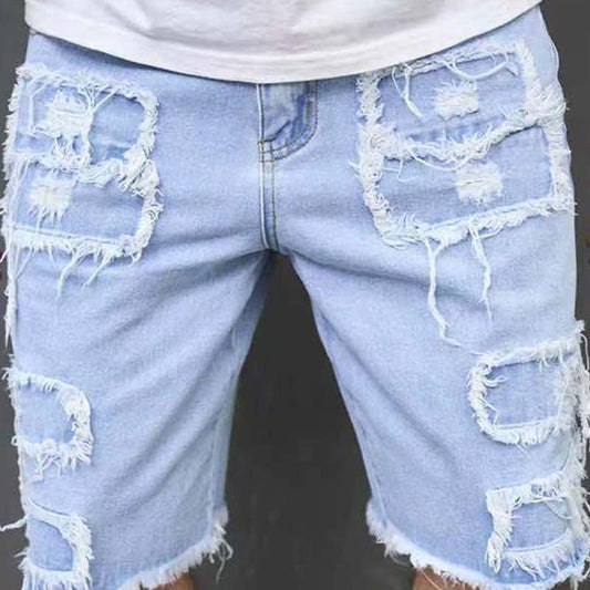 🩳 50% OFF NOW! 🌞 Men’s Ripped Denim Shorts – Casual Versatile Look, Comfortable Fit & Perfect for Summer 👕