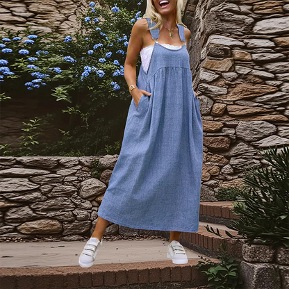 👗 49% OFF NOW! 🌸Women's Casual Loose Overall Dress – Relaxed Fit, Side Pockets & Breathable Fabric ✨
