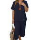 🔥💐LAST DAY SALE 50%OFF!!💕Women's Casual Short Sleeve Top & Wide Leg Pants Set