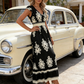 👗New arrival 50% OFF!🏖️Women's V-Neck Baroque Print Flowy Maxi Dress