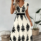 👗New arrival 50% OFF!🏖️Women's V-Neck Baroque Print Flowy Maxi Dress