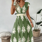 👗New arrival 50% OFF!🏖️Women's V-Neck Baroque Print Flowy Maxi Dress