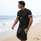 🎁New arrival 50% OFF💥Men's Striped T-Shirt & Shorts 2-Piece Set