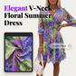 🎁2026 New Arrivals 50% OFF💥Women's Floral V-Neck Ruffle Hem A-Line Dress💐👗