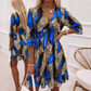 🎁2026 New Arrivals 50% OFF💥Women's Floral V-Neck Ruffle Hem A-Line Dress💐👗