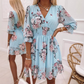 🎁2026 New Arrivals 50% OFF💥Women's Floral V-Neck Ruffle Hem A-Line Dress💐👗