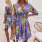 🎁2026 New Arrivals 50% OFF💥Women's Floral V-Neck Ruffle Hem A-Line Dress💐👗