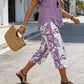 👗Women's 2-Piece Set – Layered Asymmetrical Tunic Top & Printed Wide Leg Pants, Breathable Polyester✨