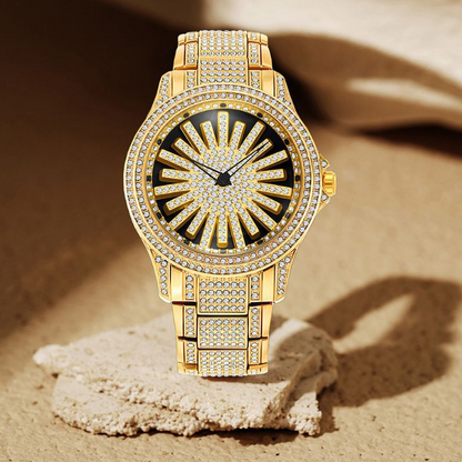 🎁2026 New Arrivals 50% OFF💥Men's Iced-Out Watch with Rotating Dial – Sparkling Crystals, Precise Quartz & Butterfly Clasp ✨