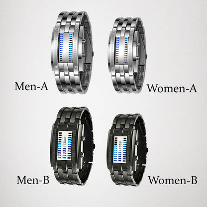 ⏳Time-Limited Special⏰Men's Binary LED Watch – Stainless Steel, Blue Light, Sporty, Water-Resistant, Modern ⚡