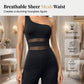 🔥2026 New Arrival🔥One-Shoulder Mesh Panel Wide-Leg Jumpsuit
