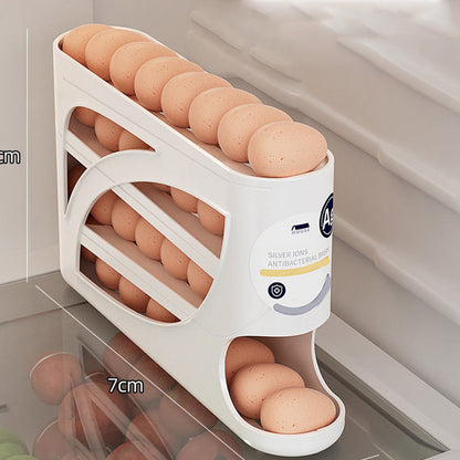 🎁2026 New Arrivals 50% OFF💥Space-Saving Fridge Egg Storage Organizer – Gravity-Fed Auto Roll, 30-Egg Capacity & Slim Door-Fit Design 🏠