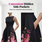 🎁2026 New Arrivals 50% OFF🌸Elegant Sleeveless A-Line Midi Dress with Floral Print👗❤️