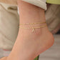 ⏳Time-Limited Special⏰Layered Gold Ankle Bracelet for Women – Rhinestone, Adjustable, Beach Jewelry 🏖️