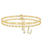 ⏳Time-Limited Special⏰Layered Gold Ankle Bracelet for Women – Rhinestone, Adjustable, Beach Jewelry 🏖️