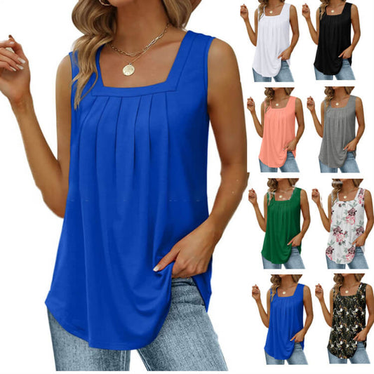 🎁2026 New Arrivals 50% OFF💥Women's Square Neck Sleeveless Vest Top – Flattering Neckline, Soft Stretch Fabric & Effortlessly Chic 🌸✨