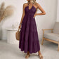 🌴 LIMITED-TIME 50% OFF! 👗 Women's Halter Neck Backless Maxi Dress – Tiered, Flowy, Resort Style 🌺