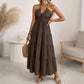 🌴 LIMITED-TIME 50% OFF! 👗 Women's Halter Neck Backless Maxi Dress – Tiered, Flowy, Resort Style 🌺