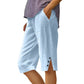 🎁2026 New Arrivals 50% OFF💥Women's Casual Solid Color Pocket Capri Pants