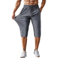 🩳50% OFF NOW! 🏃 Men's Quick-Dry Sports Capri Pants – Stretchy & Breathable with Secure Zipper Pockets – Elastic Waist & Versatile Fit 🧘‍♂️