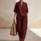 🎁2026 New Arrivals 50% OFF💥Women's Casual V-Neck Top and Wide-Leg Pants Set