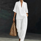 🎁2026 New Arrivals 50% OFF💥Women's Casual V-Neck Top and Wide-Leg Pants Set