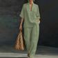 🎁2026 New Arrivals 50% OFF💥Women's Casual V-Neck Top and Wide-Leg Pants Set