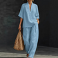 🎁2026 New Arrivals 50% OFF💥Women's Casual V-Neck Top and Wide-Leg Pants Set