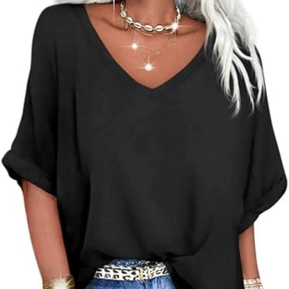 🎁2026 New Arrivals 50% OFF💥Women's Casual Loose V-Neck Top