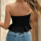 🌸 LIMITED-TIME 50% OFF! ✨ Asymmetrical Tube Top – Strapless, Smocked, Bohemian ✨