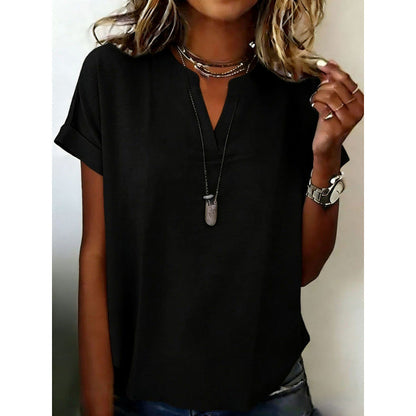 🎁2026 New Arrivals 50% OFF💥Women's Casual V-Neck Short Sleeve Top