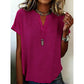 🎁2026 New Arrivals 50% OFF💥Women's Casual V-Neck Short Sleeve Top