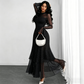 🎁2026 New Arrivals 50% OFF💥Women's Bell Sleeve Maxi Dress – Sheer, High-Slit, Elegant ✨