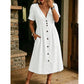 🎁2026 New Arrivals 50% OFF💥Women's Summer V-Neck Button-Down Dress – Lightweight & flowy – Perfect for beach, brunch or casual days – easy, breezy style 🌸✨