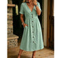 🎁2026 New Arrivals 50% OFF💥Women's Summer V-Neck Button-Down Dress – Lightweight & flowy – Perfect for beach, brunch or casual days – easy, breezy style 🌸✨