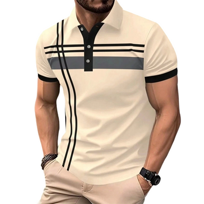 🎁2026 New Arrivals 50% OFF💥Men's Striped Short Sleeve Collared Top🌿