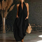 🎁2026 New Arrivals 50% OFF💥Women's Summer Halter Neck V-Neck Maxi Dress