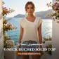 👚 50% OFF NOW! ✨ Women's Asymmetrical V-Neck Ruched Solid Top – Flattering, stretchy & perfect for date nights, work or layering under blazers 💃