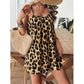 🐆 LIMITED-TIME 50% OFF! ✨ Leopard Print Spaghetti Strap Mini Dress – Backless, Stretchy, Bodycon Fit 🌙