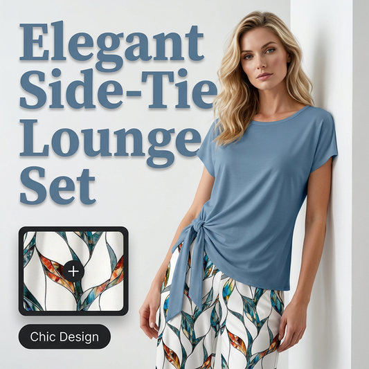 🎁2026 New Arrivals 50% OFF💥Women's Side-Tie Top & Patterned Pants Set – Flowy & Adjustable – Perfect for summer vacations or resort wear – breezy tropical vibes 👖